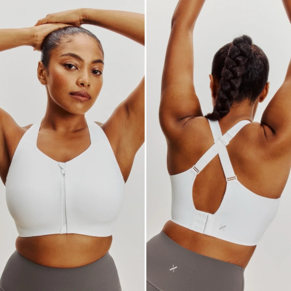 KNIX Catalyst Front Zip Sports Bra in White Size 5 38C 38D 40C NWT